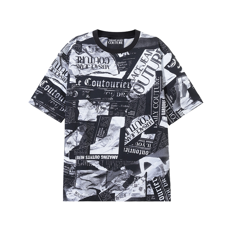 

VERSACE JEANS COUTURE Футболка мужская черная, Черный, VERSACE JEANS COUTURE Футболка мужская черная