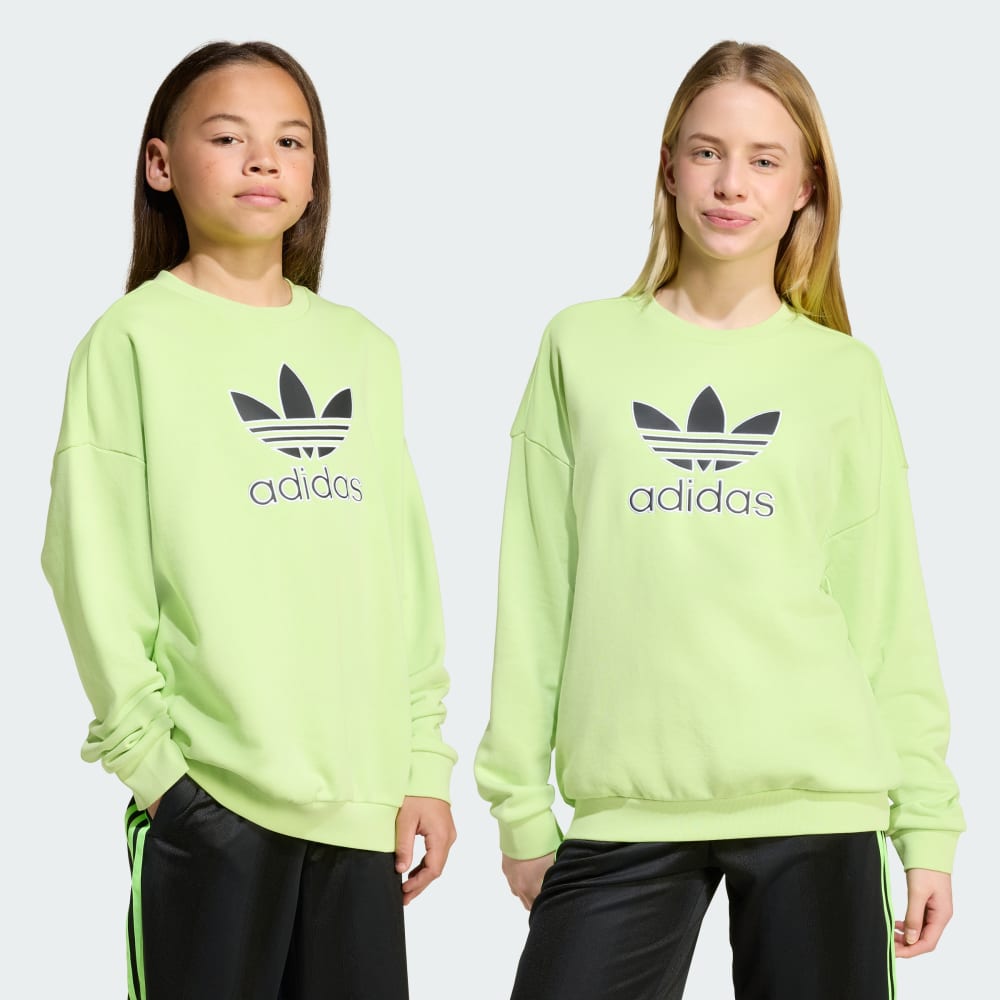 

Толстовка Adidas Trefoil Crew Kids, цвет Pulse Lime/Black
