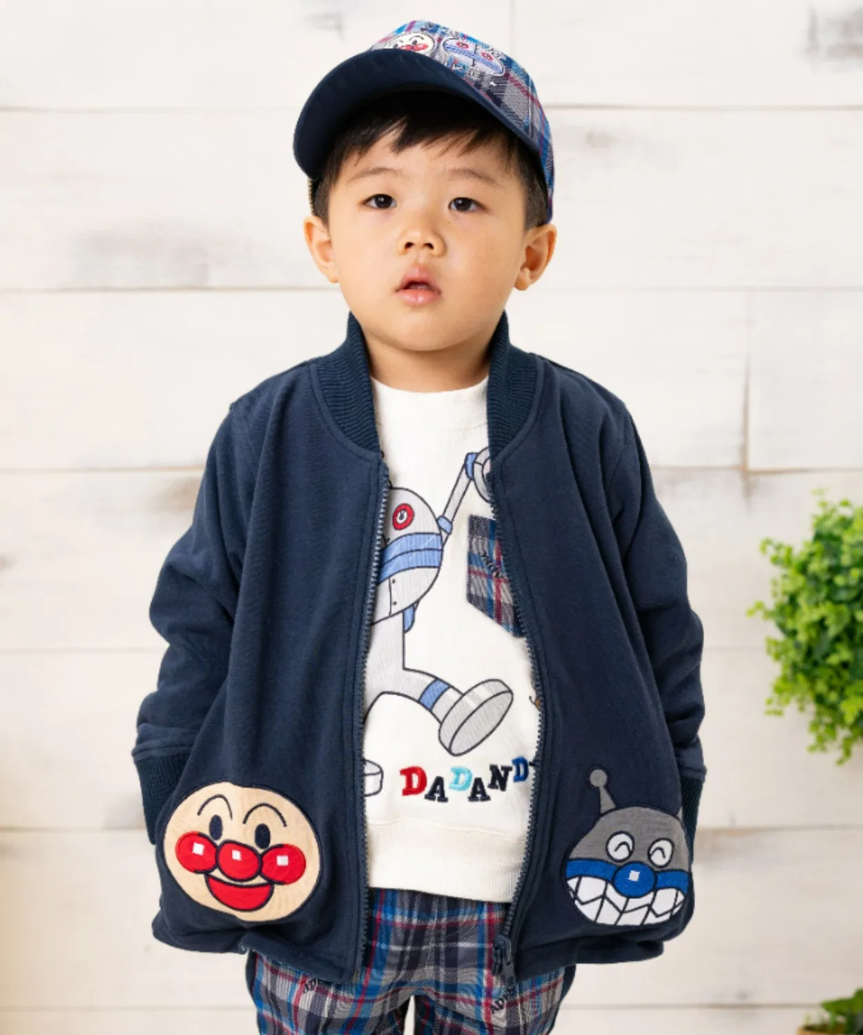 Детская куртка Anpanman Kids Collection двусторонняя, хлопок, тёмно-синий