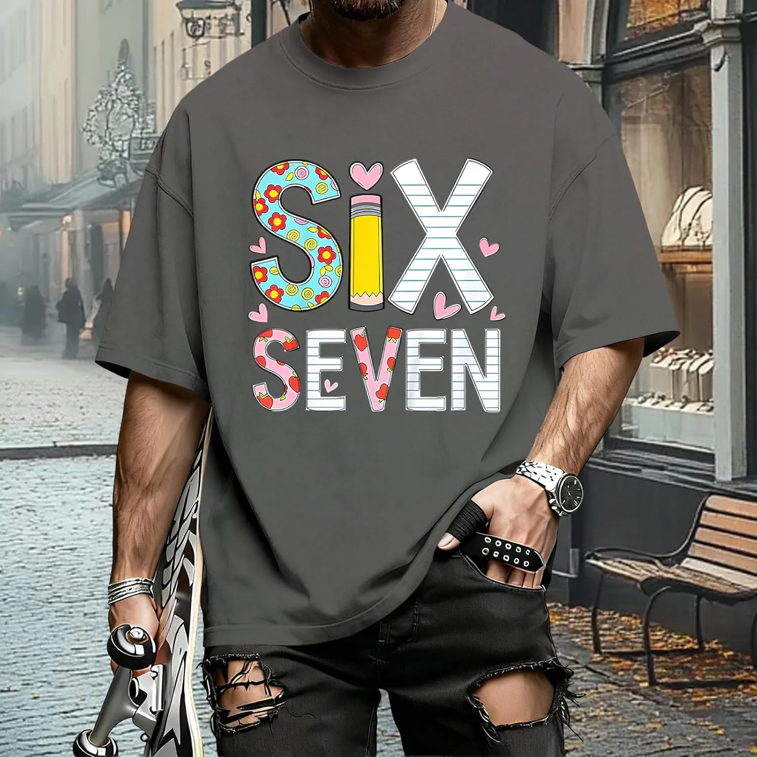 Футболка Six Seven | Crewneck Printed — мужская, короткий рукав, свободный крой — фото 3