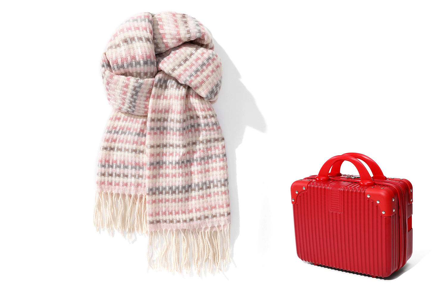 

XXOFF Полиэстеровый вязаный шарф женский, Pink (Romantic Red Luggage)