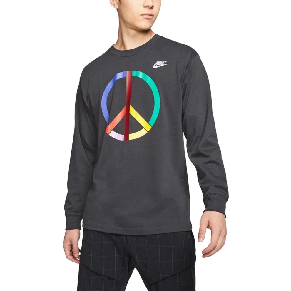 Спортивный топ Nike x Olivia Kim Long Sleeve Tee 'Off Noir/Metallic Silver' CT3088-045, серый — фото 3