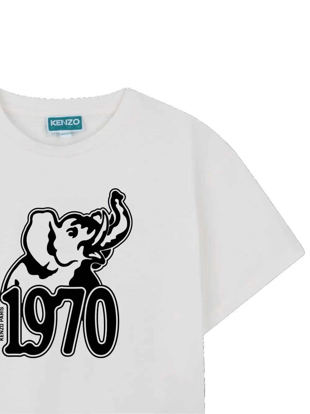 Футболка с принтом "слоновая кожа" Kenzo Kids, белый — фото 3