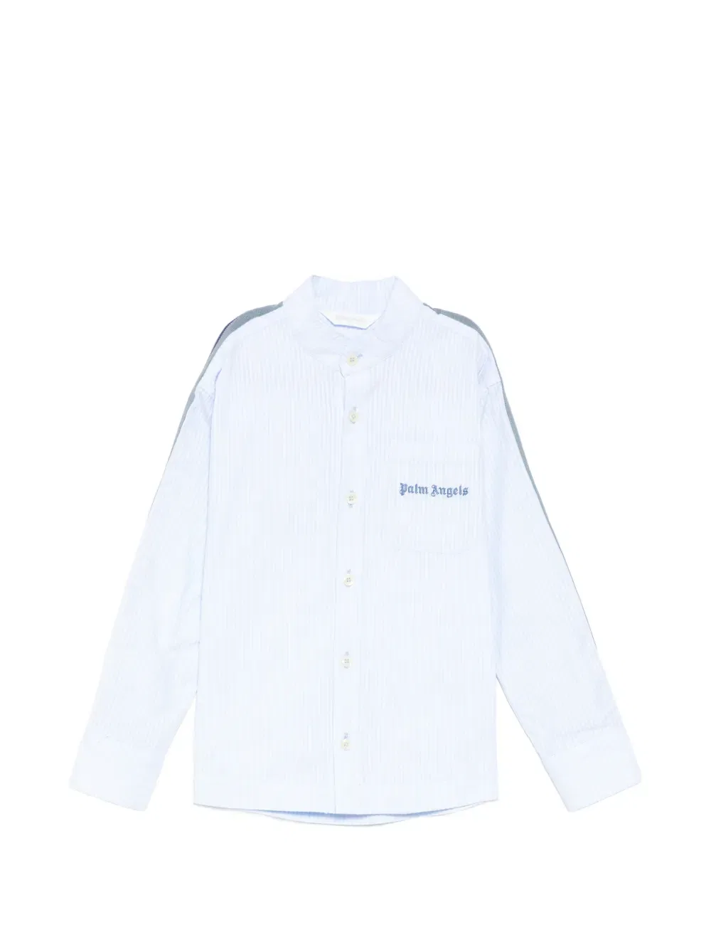 Спортивная рубашка с корейским воротником Palm Angels Kids, синий