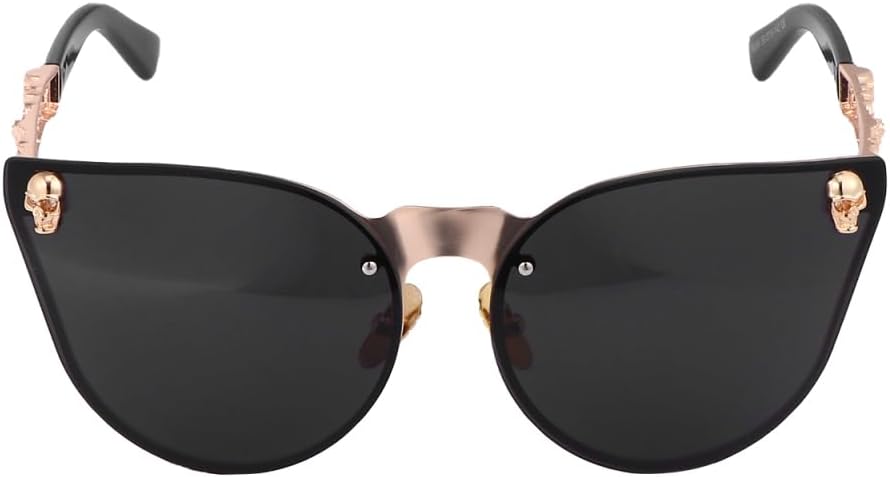 

Солнцезащитные очки «кошачий глаз» для женщин, солнцезащитные очки в виде черепа, черные солнцезащитные очки для женщин, модные очки, креативные очки для женщин и мужчин PACKOVE, Black