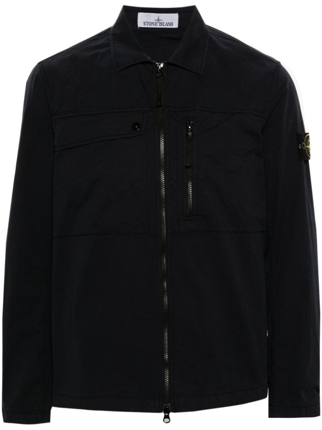 

Stone Island куртка-рубашка с нашивкой Compass, синий