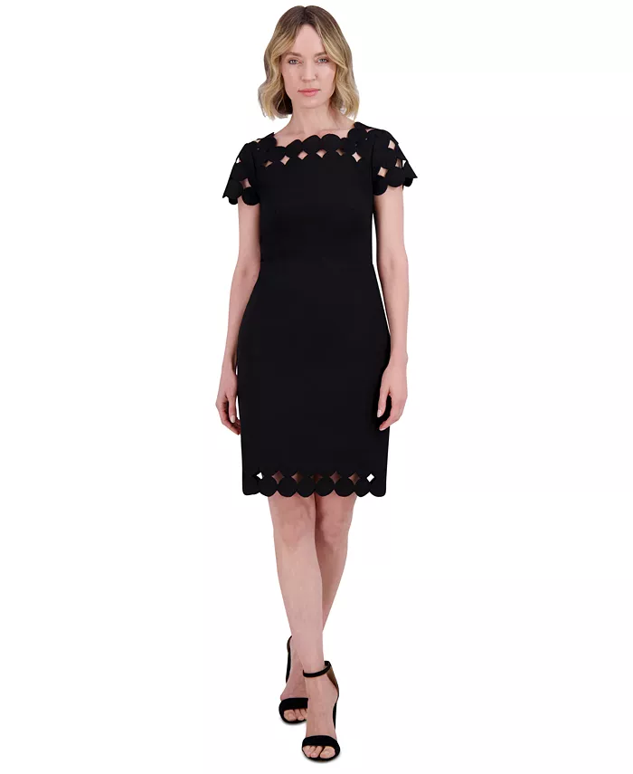 

Женское платье-трапеция с квадратным вырезом и асимметрией Vince Camuto, черный