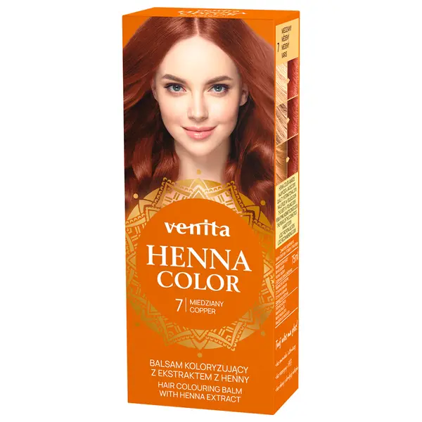 Бальзам для окрашивания волос с экстрактом хны 7 медный, 75 г Venita Henna color, цвет 7 miedziany — фото 3