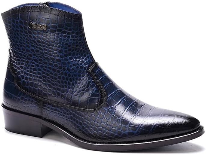 

Мужские ковбойские сапоги Carlos Santana Zappa, Застежка-молния, Резиновая подошва и мягкая стелька, Верх из кожи теленка, темно-синий