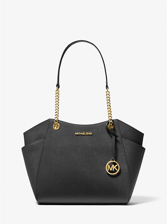 

Большая сумка через плечо из сафьяновой кожи Jet set Michael Kors, черный