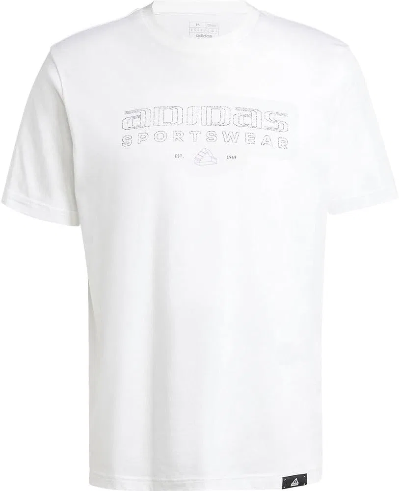 Футболка с коротким рукавом adidas Tech Linear Graphic Tee, белая — фото 4
