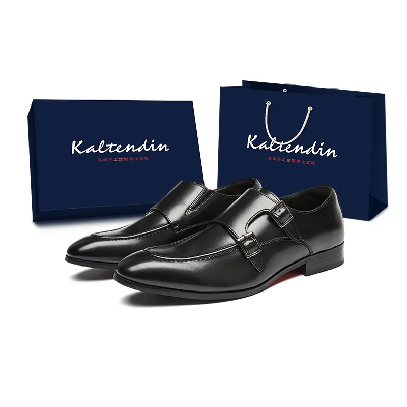 

Классические винтажные универсальные удобные и модные мужские туфли из коровьей кожи Kaltendin, Black