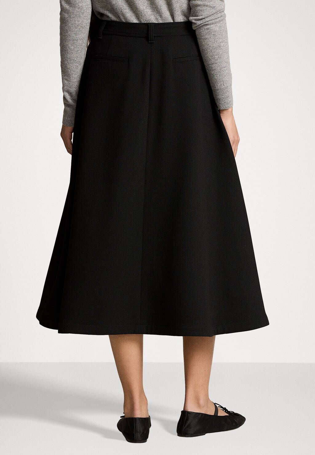 

Юбка А-силуэта WOOL CREPE BUTTONED SKIRT Ralph Lauren, черный