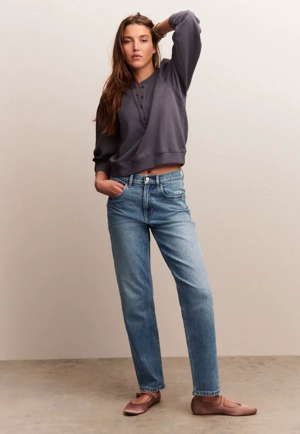 Удобные джинсы-сигареты с высоким кроем Next, Mid Blue Denim — фото 3