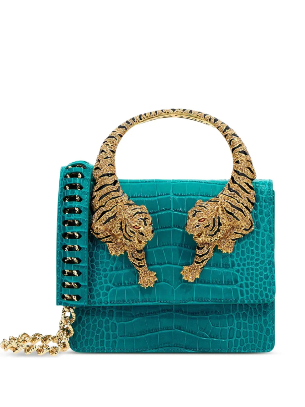 

Сумка-тоут Roar с эффектом крокодила Roberto Cavalli, синий