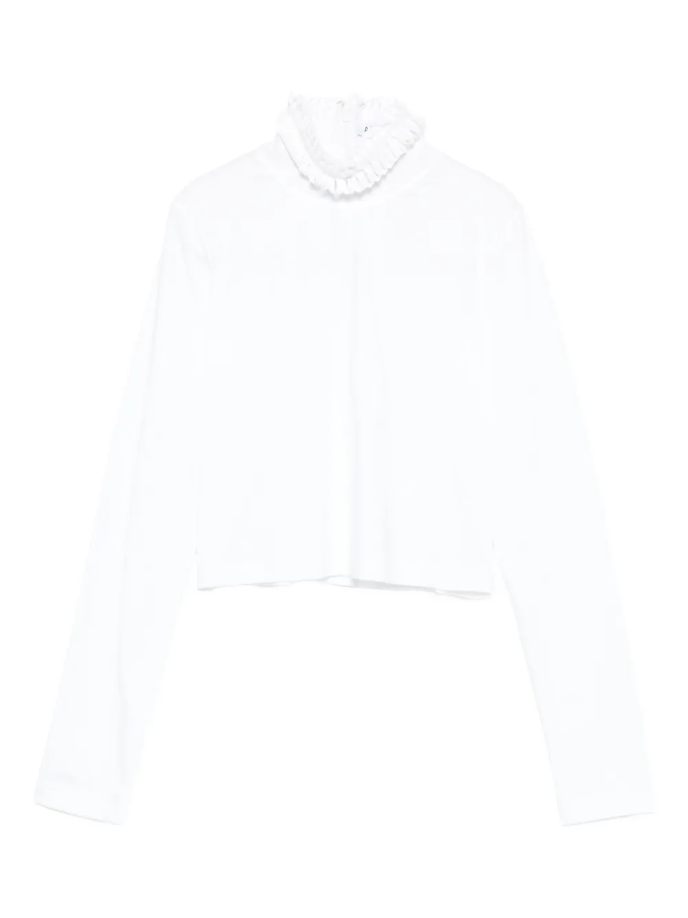 

Топ с оборками и высоким воротом Alaïa, белый