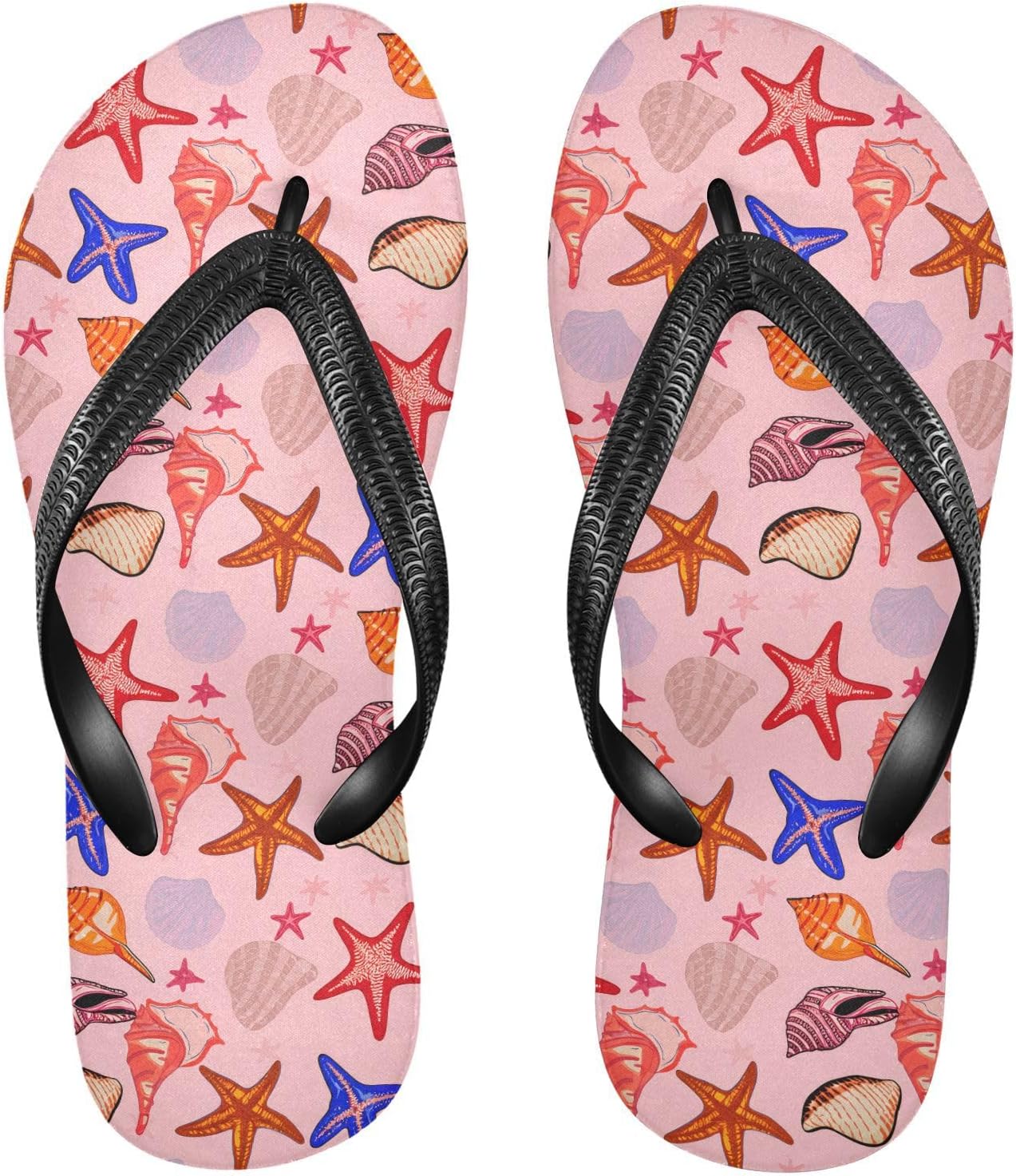 

Пляжные летние повседневные сандалии с изображением морских ракушек и морских звезд, для женщин и мужчин, обувь для душа 20861988 Kfbe, Seashells