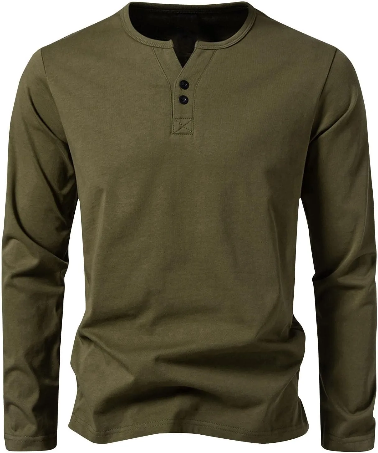 

Мужская футболка-поло Henley с длинным рукавом, классическая, из хлопка