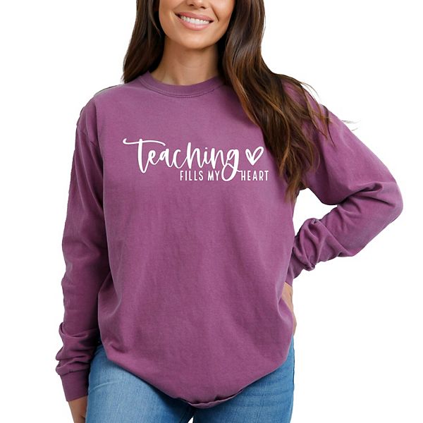 

Футболка Teaching fills my heart с длинным рукавом Simply Sage Market, Berry