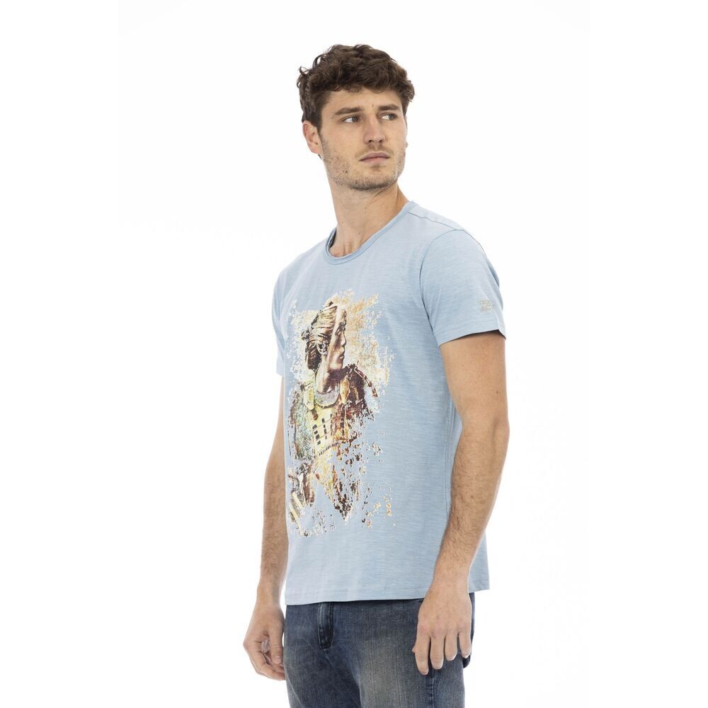 

Хлопковая мужская футболка Trussardi Action, цвет Light Blue