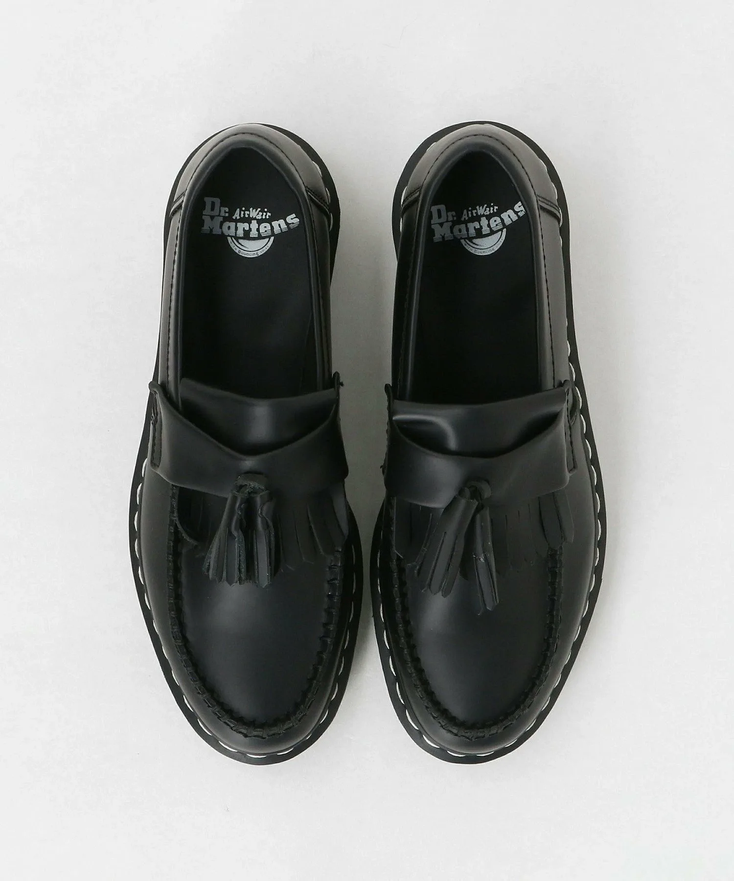 Лоферы Dr. Martens ADRIAN с белой строчкой Beauty&Youth United Arrows, Black — фото 4