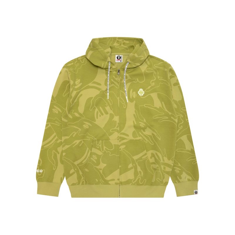 

Толстовка с молнией *A Bathing APE с абстрактным принтом Aape, зеленый