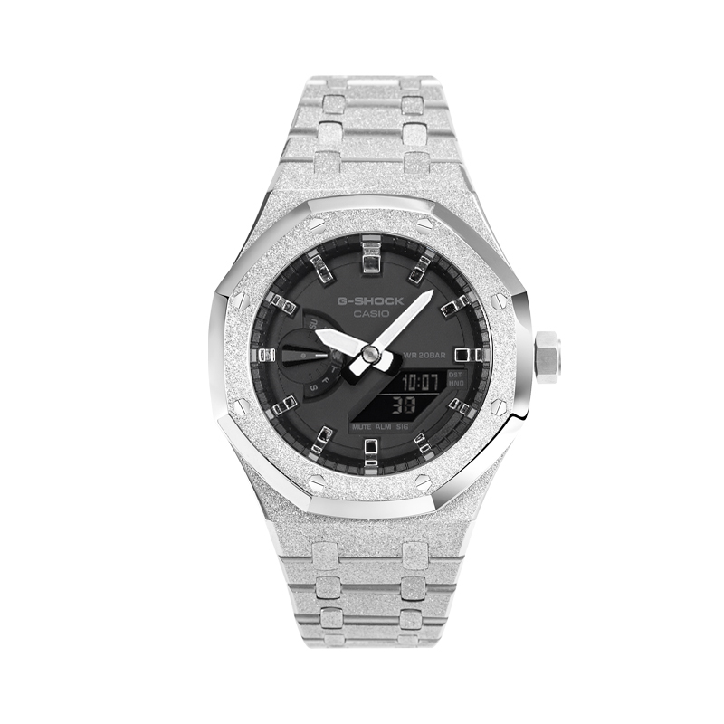 

CASIO Унисекс-часы с двумя жидкокристаллическими/аналоговыми дисплеями, 44,5 мм, черные