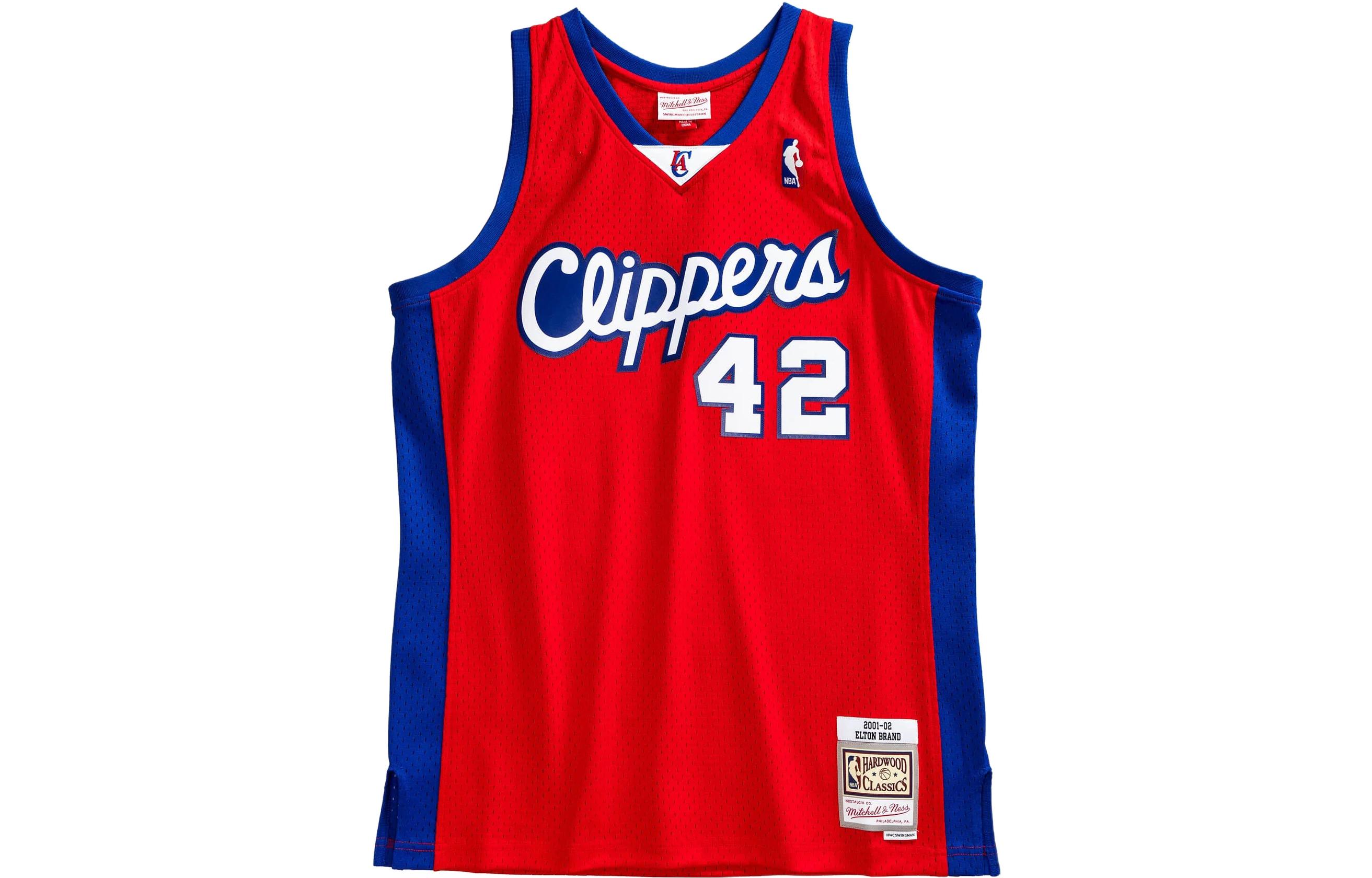 

Майка баскетбольная Mitchell & Ness Elton Brand NBA Los Angeles Clippers 2001 Swingman Mitchell Ness красная