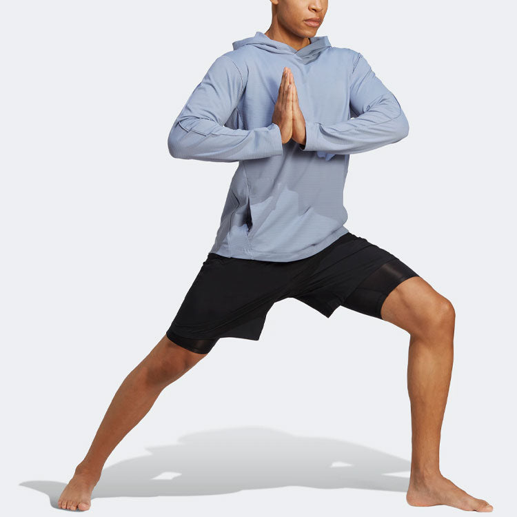Худи adidas Yoga Graphic Training Hoodie 'Silver Violet' IB8969 — фото 4
