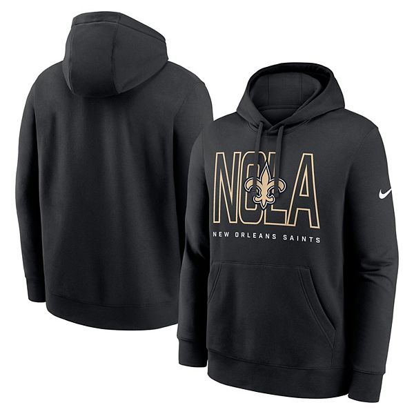 Мужская черная толстовка с капюшоном New Orleans Saints Busted Play Club Fleece Nike — фото 2