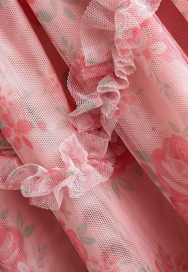 Платье повседневное с принтом и оборками, прямого кроя. Jojo Maman Bébé, Rose Pink — фото 4