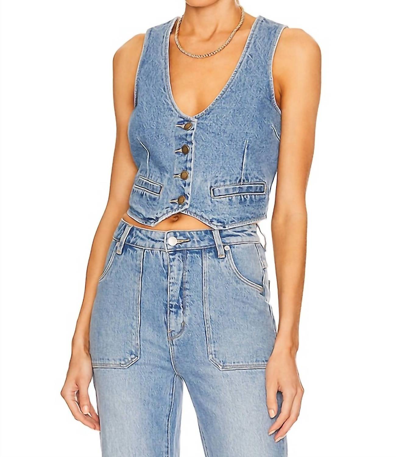 

Джинсовая жилетка Dallas в винтажном голубом ROLLA'S