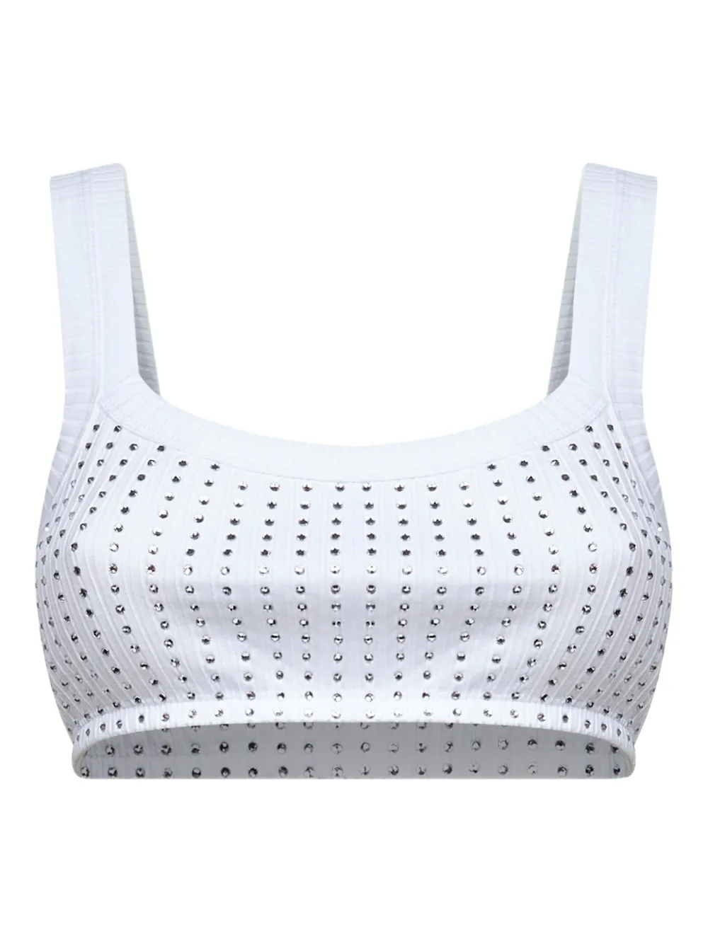 

Топ в рубчик с кристаллами The Attico, белый