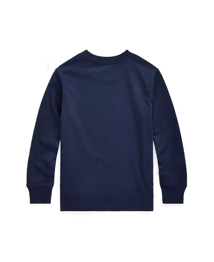 Футболка с длинным рукавом для малышей и мальчиков Jersey Polo Ralph Lauren, синий — фото 2