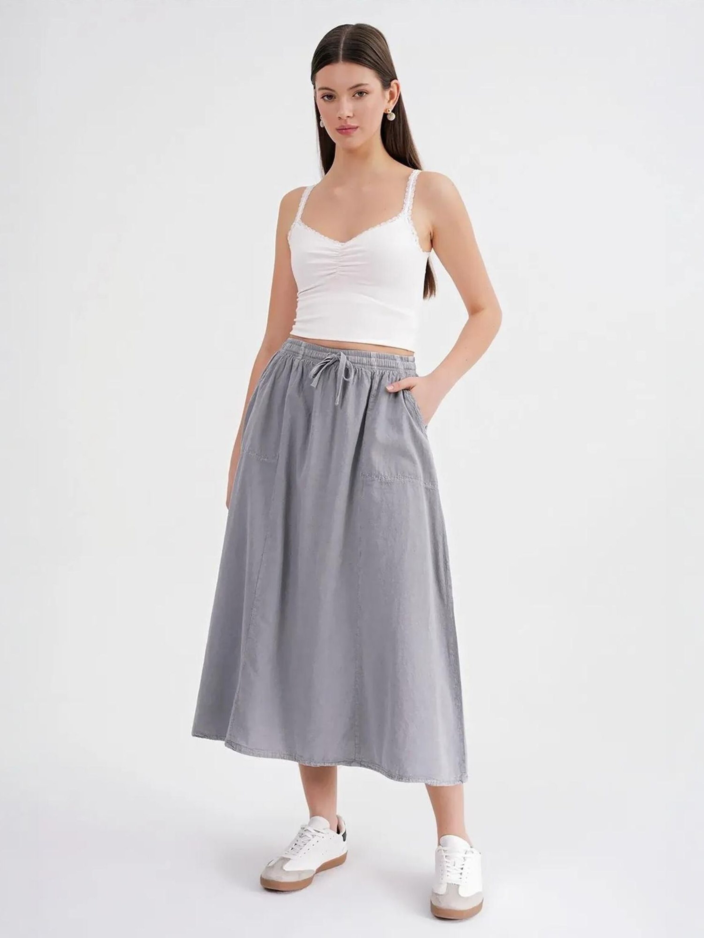 

MixRay Юбка в светло-сером цвете