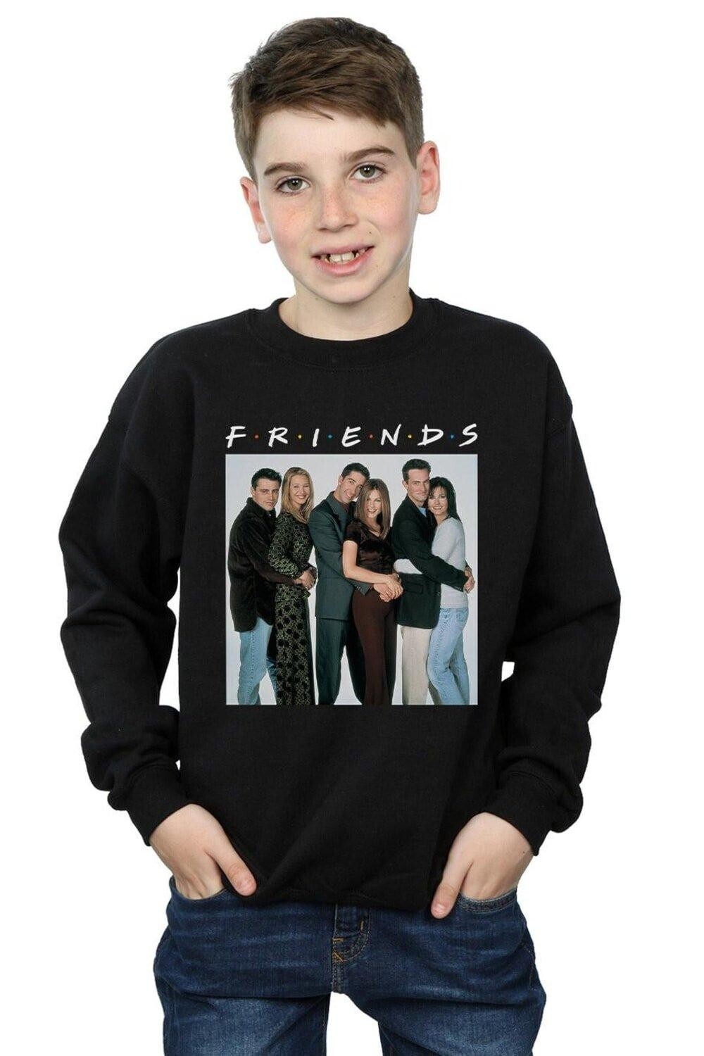 

Толстовка с групповым фото «Объятия» Friends, черный