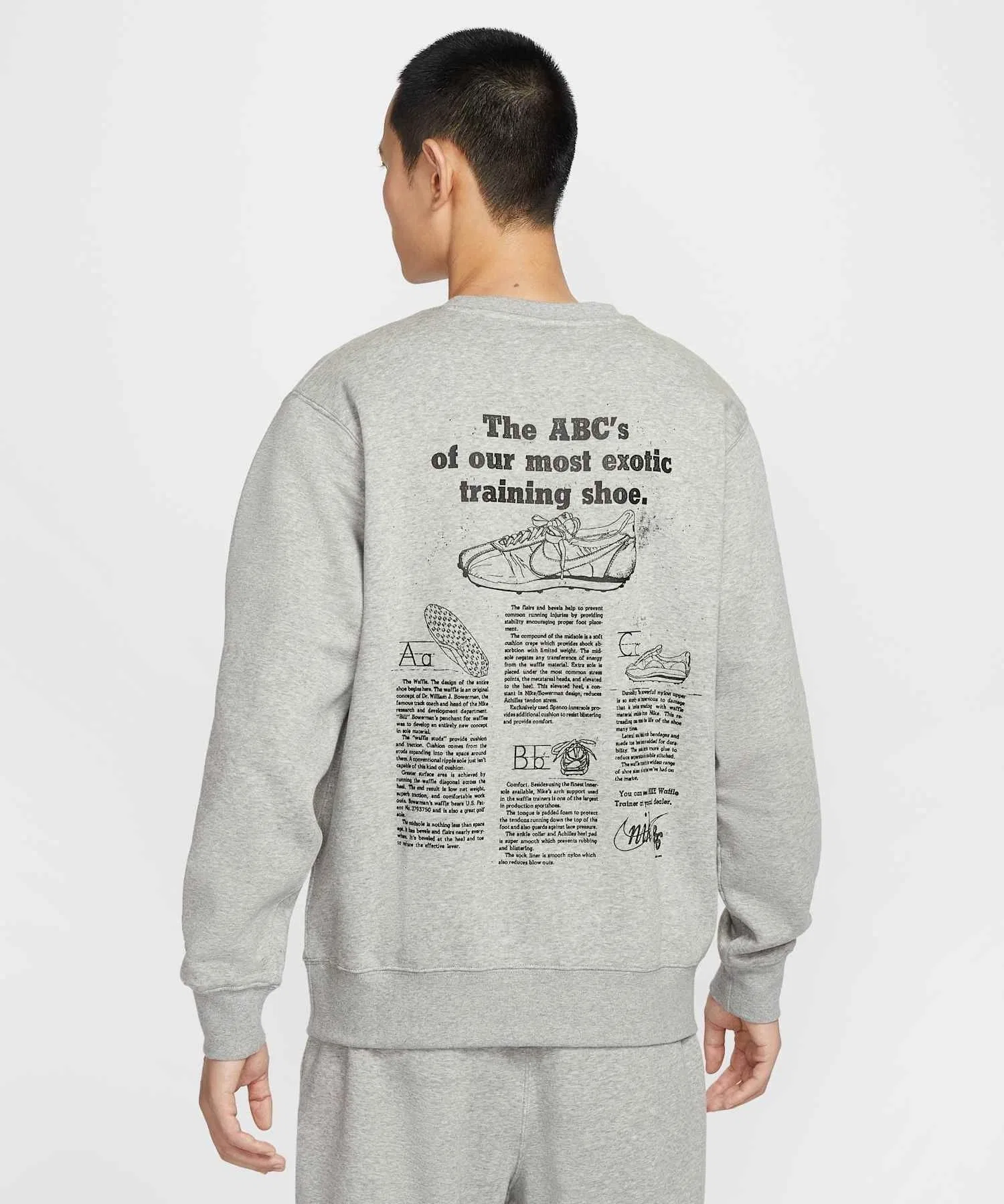 Мужская флисовая толстовка Nike Sportswear Club с круглым вырезом IF0680-063, темно-серый меланж — фото 2