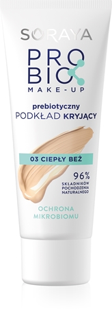 

Укрывной грунт с пребиотиками Soraya Probio Make-up, 03 warm beige 30 ml