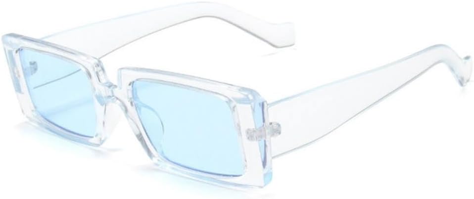 

Модные маленькие квадратные солнцезащитные очки для женщин, классическая пластиковая оправа, женские панк-очки, цветные очки для мужчин, защита от УФ-излучения UV400 generic, Clear Blue Blue