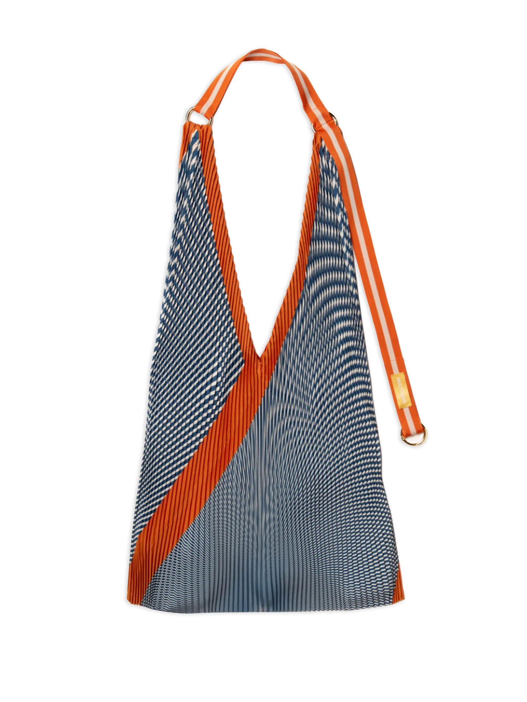 

Плиссированная сумка-тоут Anna в полоску Multitudes Bags, синий