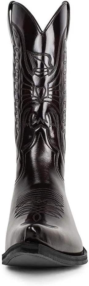 

Мужские спортивные вестерн-сапоги VULTRO с заостренным носком и вышивкой, ковбойские рабочие сапоги, коричневый