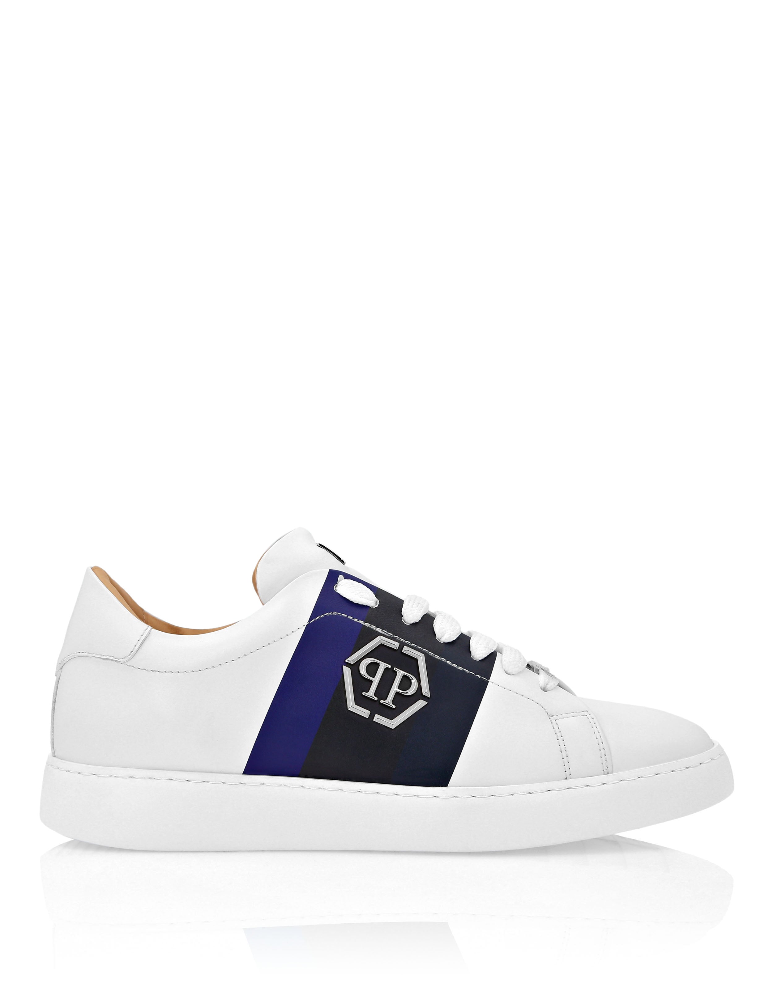 Кожаные низкие кроссовки Hexagon PHILIPP PLEIN, белый/черный — фото 4