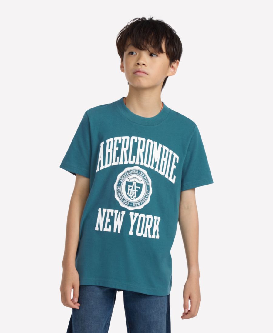 

Футболка для юношей университетской формы abercrombie kids, Mediterranea