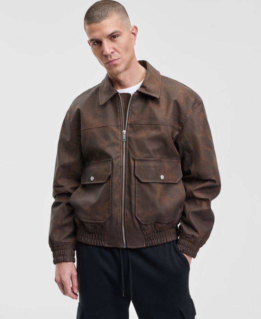 

Мужская свободная куртка из искусственной кожи Mode of One, Distress Brown