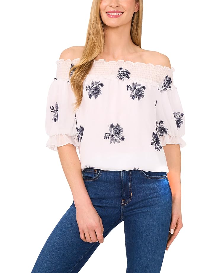 

Блуза CeCe Embroidery Off The Shoulder Blouse, цвет Ultra White