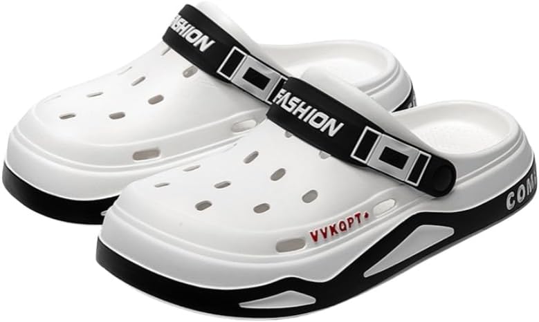 

Мужские тапочки с закрытым носком однотонного цвета, дышащие, с толстой подошвой, удобные, нескользящие, прочные мягкие EVA подошвы, летние сабо Clolinde, белый