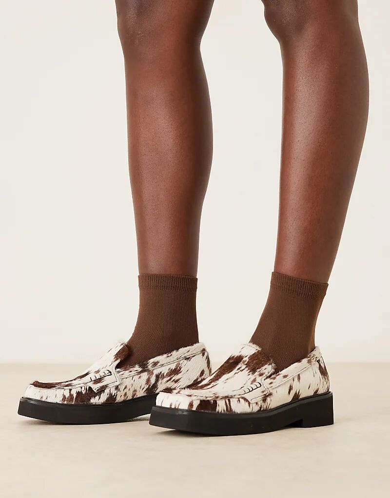 Лоферы с квадратным носком из коровьей кожи пони от ASOS DESIGN Myrtle — фото 3