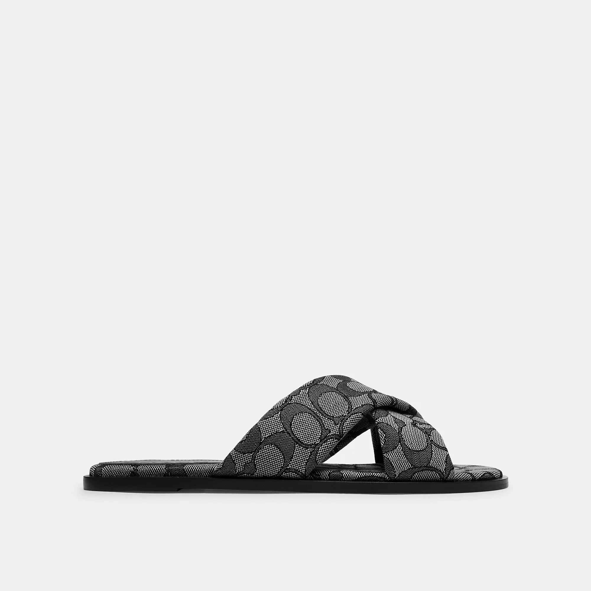 Coach Outlet Link Criss Cross Slide In Signature Jacquard, черный — фото 2