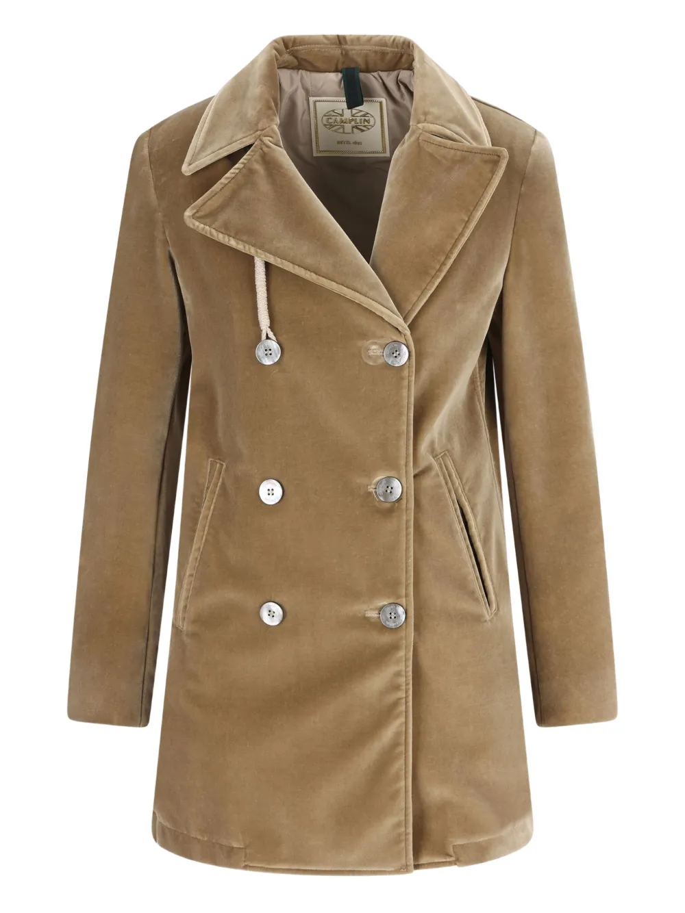 

Двубортное бархатное пальто Camplin, нейтральный