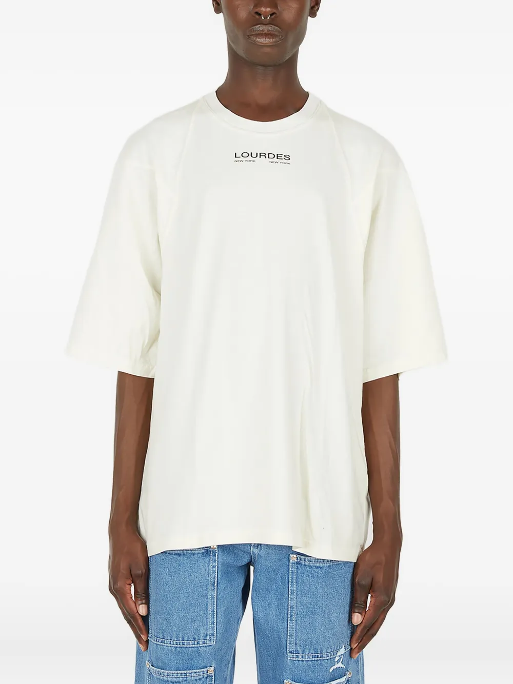 

Футболка с принтом городского горизонта Lourdes, белый